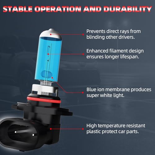 Image of Fog Light Bulbs Fit For GMC Sierra 2500 2003-2004, 9145 High Performance Fog Lights Halogen Light Bulb, 6000K White Light, Pack of 2