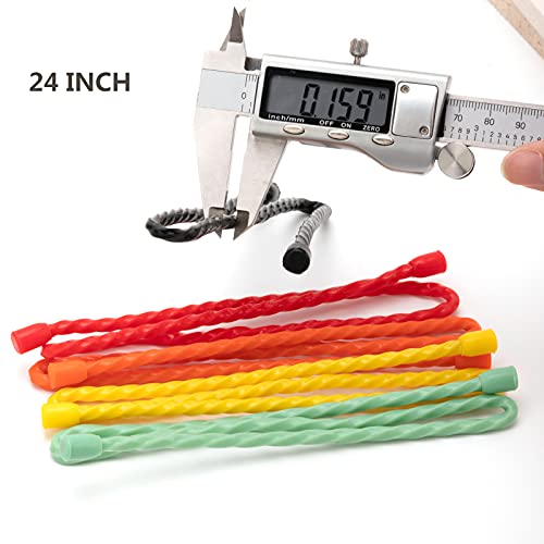 Gesipor 20 Pcs Silicone Cable Ties - Reusable Rubber Twist Ties Bendable Cable Ties For Bundling And Holding, All Purpose Cord Tie For Indoor And Outdoor (4"+6"+12"+18"+24") #TOP2