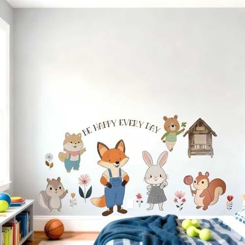 Vinilo Decorativo Woodland Animal para Pared 35.43x19.68 pulg miniatura 4