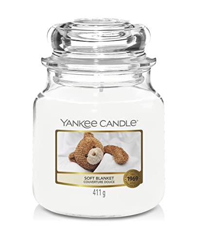 Yankee Candle Bougie parfumée originale en pot de taille moyenne – Couverture douce
