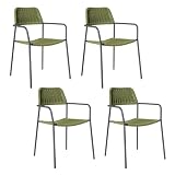 LOLAhome Pack de 4 Silla Deluxe Milos para jardín, Calidad y Diseño