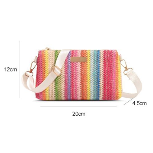 Bolso de playa de paja para mujer con correa desmontable miniatura 4
