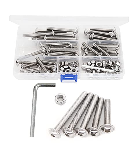 Vis M6-1,0 x 20 mm tête bombée en acier inoxydable 304 pour assemblages durables - Lot de 30 pièces