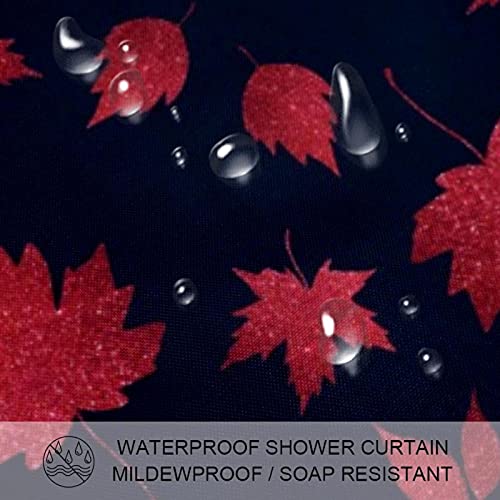 Rideau de douche imperméable feuilles d'érable rouge 183x183cm - 4
