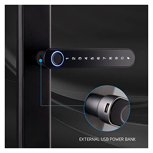 Serrure intelligente de porte d'entrée avec empreinte et code Tuya - 6