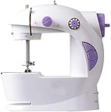 ACCESORIOS COMPLETOS: Mini máquina de coser con pedal, tiene bombilla para iluminación de trabajo, cortador de hilo incorporado sin necesidad de tijeras. Más accesorios por favor vea la pantalla de imagen.