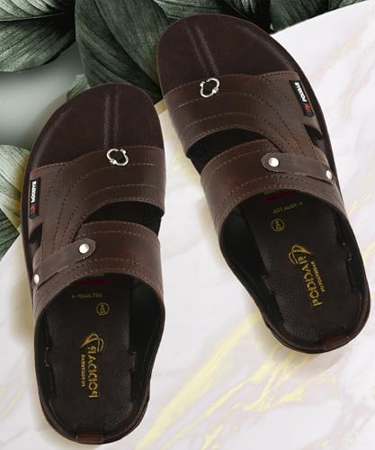 Image of Poddar PU Slippers for Men | Premium Daily Use Footwear | Comfortable Soft Sole Anti-Skid Sandals | Stylish Lightweight Casual Chappal for Office, Home & Outdoor Use