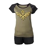 2-teilig; T-Shirt und Shorts Nintendo Shortama -S- Zelda, schwarz