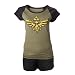 Nintendo Legend of Zelda Oro Enlace Logo Shortama Ropa de Dormir Set (X-Large, Verde Militar/Negro)