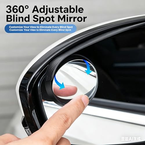 Car Blind Spot Mirrors, 360° Adjustable Reflective Protective Cover, Universal for Most Cars — view 2