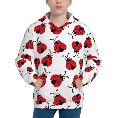 Ladybird Kid Hoodies Boys Sweatshirts Girls Pullover with Pocket