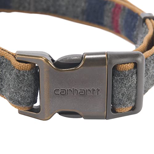 Carhartt Hundehalsband, Nylon, vollständig verstellbar, langlebig, 2-lagig, Cordura-Nylon, Canvas-Halsbänder für Hunde, Decke gestreift, Größe M