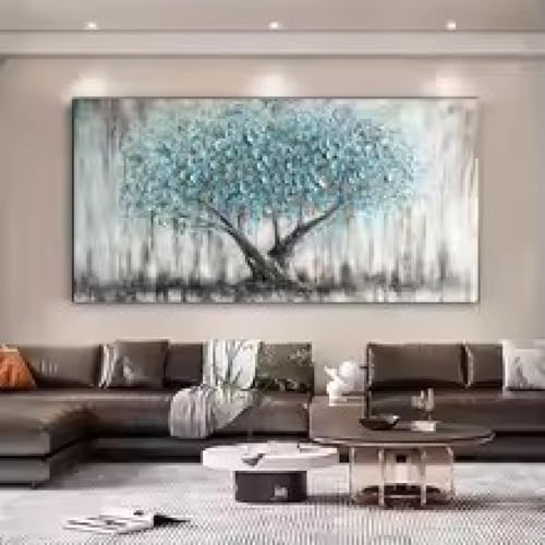 Affiches turquoise arbre de vie paysage abstrait déco murale 50x100 - 3