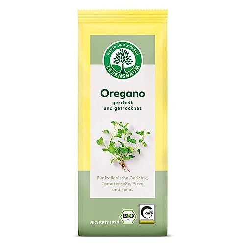 Lebensbaum Oregano, Bio-Gewürz für italienische Gerichte, würzig-herber Geschmack, gerebelt und getrocknet,15 g