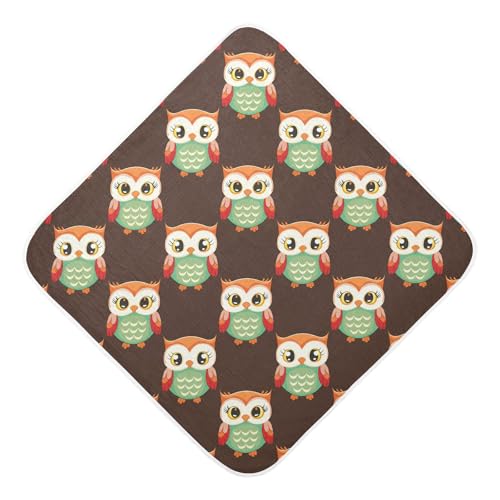 Msyxl Cozy Night Owls Hooded Towel - Ultra Soft & Absorbent Muslin Cotton Bath Towel for Babies, Toddlers, Newborn - Boys & Girls Essential 35