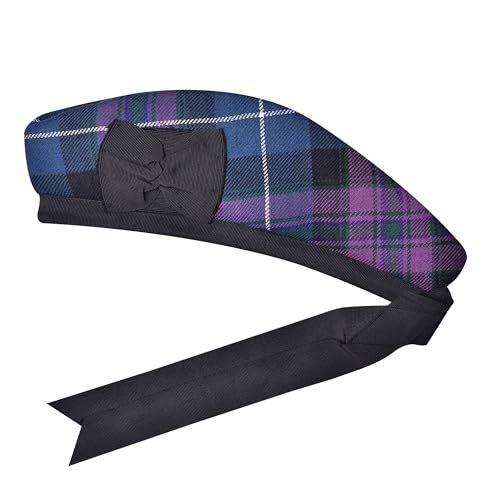 Image of Glengarry Cap-Traditional Scottish Hat, Acrylic Wool Tartan Glengarry hat, Kilts /Bagpipes Accessories