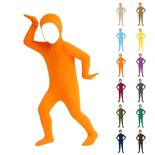 Body naranja para niños tipo Zentai de cuerpo completo miniatura 1