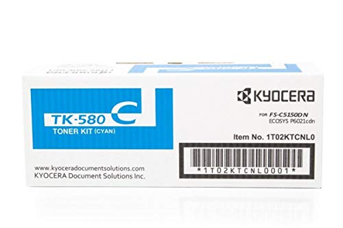 Toner cyan TK-580C d'origine Kyocera ECOSYS P6021cdn de 2800 pages
