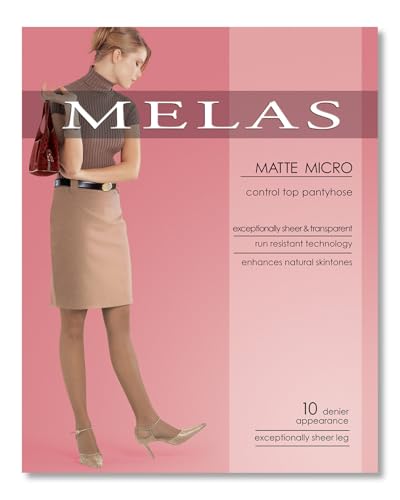 Image of Melas Women's Matte Micro Control Top Pantyhose 10 Denier