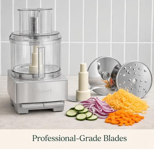 Image of Cuisinart Food Processor 14-Cup Vegetable Chopper for Mincing, Dicing, Shredding, Puree & Kneading Dough, Light Gray Stainless Steel, DFP-14CGRY