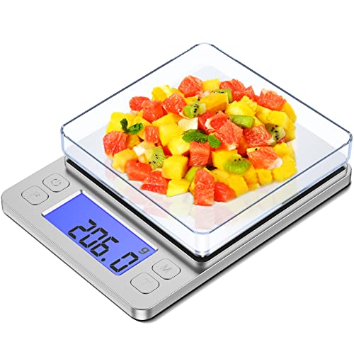 Kitchen Food Scale, 3000G/0.1G High Precision Digital Scale, Used For Cooking, Jewelry, Baking, Tare Function, With 2 Trays, Lcd Display #TOP16