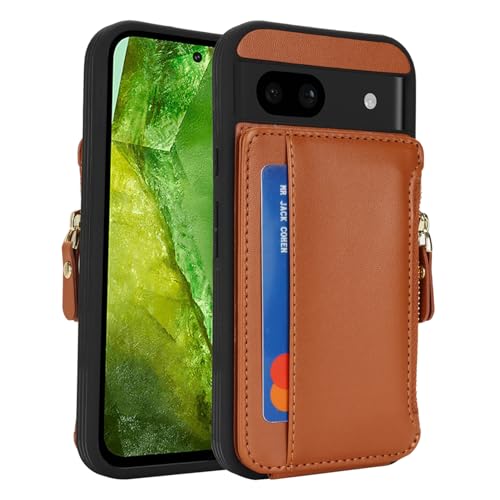 Image of Cavor for Google Pixel 8a Case Wallet with Card Holder, Brown