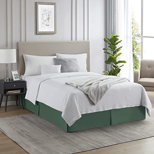 Image of Nestl Hunter Green Bed Skirt Cal King Size - Cal King Bed Skirt 14 Inch Drop - Brushed Microfiber Bed Skirts - Hotel Quality Pleated Bed Skirt - Shrinkage & Fade Resistant