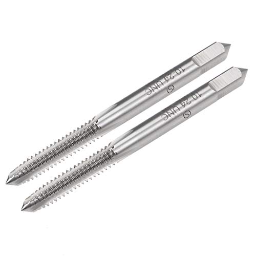 uxcell Machine Tap 10-24 UNC Thread Pitch 2B Class 3 Flutes High Speed Steel 2pcs