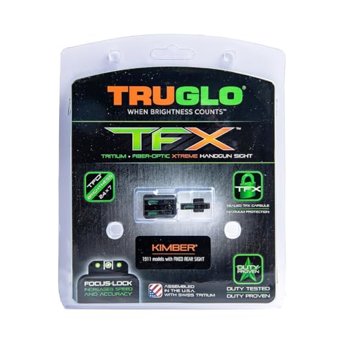 Image of TRUGLO TFX Handgun Sight | Durable Shock-Resistant Compact Brightly Glowing Tritium & Fiber-Optic Xtreme Day /Night Sight for Handguns