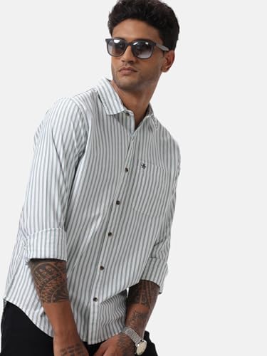 Image of WROGN Men's Cotton Shirt | Striped | Regular Fit