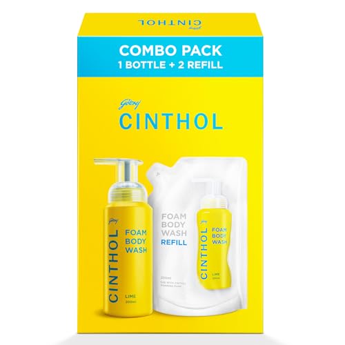 Image of Cinthol Lime Foam Body Wash - Combi Pack (600ml) | 1 Bottle & 2 Refill | Unique Foam Formula for Moisturized & Irresistibly Soft Skin | Suitable for All Skin Types