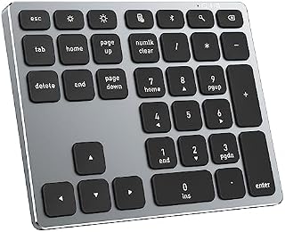 MoKo Bluetooth Number Pad, Wireless Rechargeable Numeric Keypad for Laptop, Metal 34 Keys External Numpad for Data Entry, Slim Number Keyboard for iPad, MacBook Pro/Air, iMac, Notebook, PC, Windows