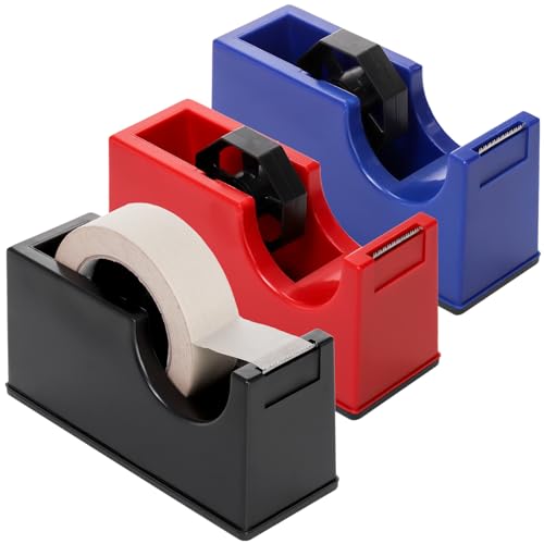3 Pack Desktop Tape Dispenser Holder with 1 Inch Core and 3 Inch Core, Tape Roll Dispenser Desk Tape Dispenser with Weighted Non-Skid Base for Office Home School (Tape not Included image 7