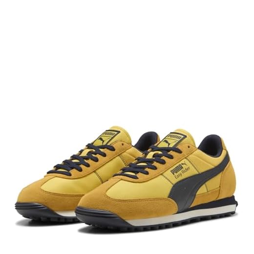 PUMA Tenis unisex Easy Rider Vintage, Amarillo y azul marino, 43 EU