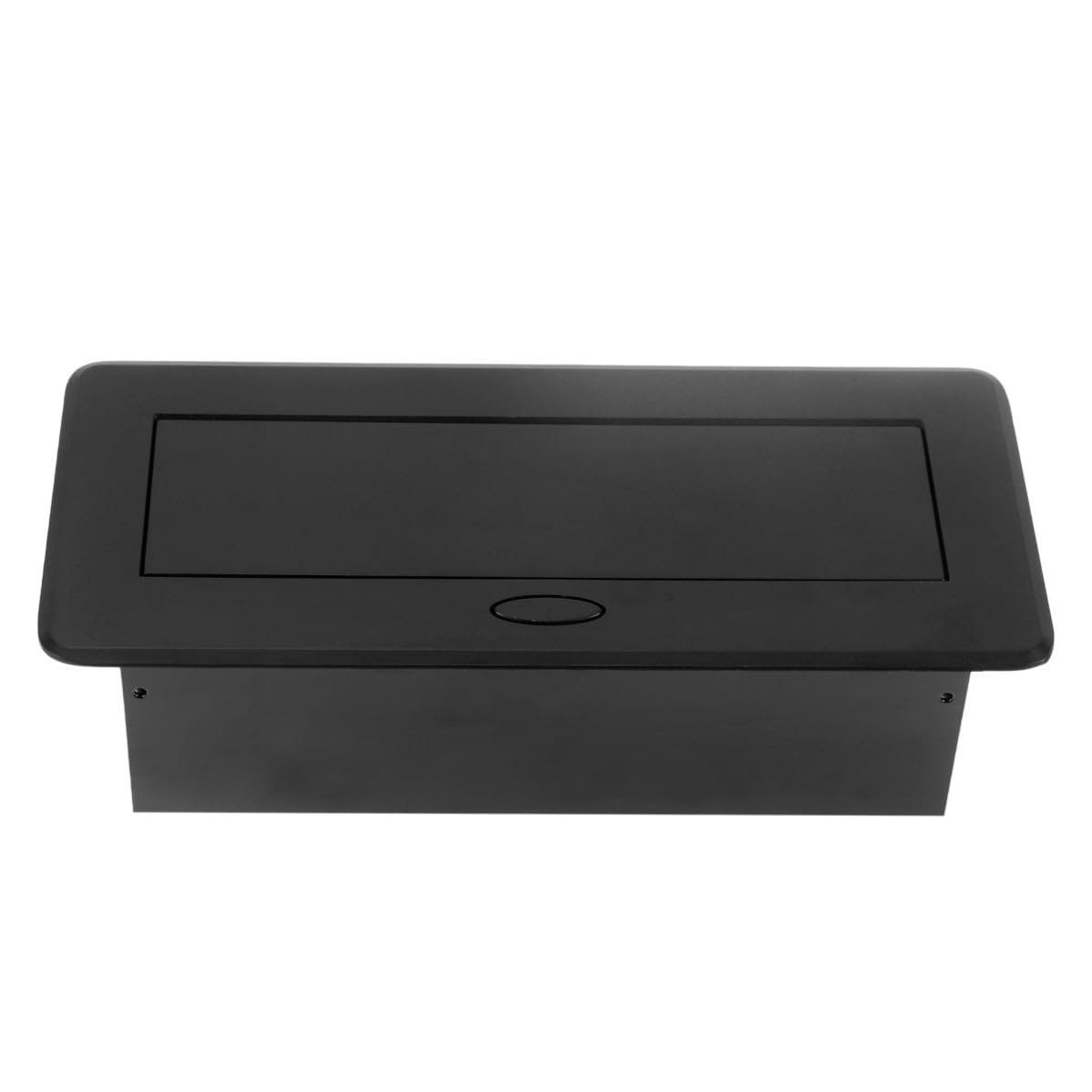 Regleta de Enchufes Empotrable Negra 3 Enchufes Europeos y Mecanismo Deslizante para Sala de Reuniones y Escritorio Resistente de Aleación de Aluminio