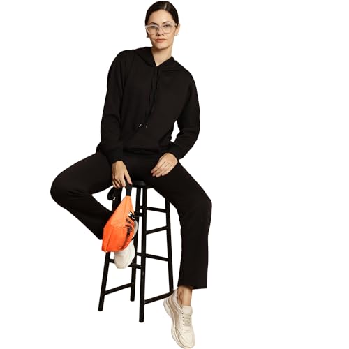 Image of Mack Jonney Solid Hooded Cotton Fleece tracksuit Co-Ord Set for Women-MACK32729