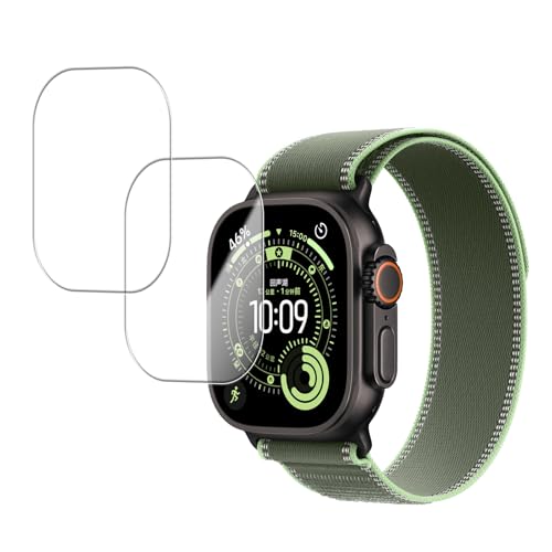 For Apple Watch Ultra 3 / Ultra 2 / Ultra 49mm 用の ガラスフィルム 液晶保護フィルム 国産旭硝子素材製 9H 表面硬度 強化ガラス 耐傷性 画面保護フィルム 2枚セット