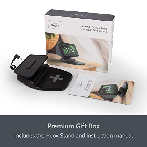 Soporte Echo Show 5 con Carga inalámbrica, Soporte de Montaje magnético Ajustable para Amazon Echo Show 5 con Almohadilla QI Inalámbrica para Carga su teléfono móvil– Negro