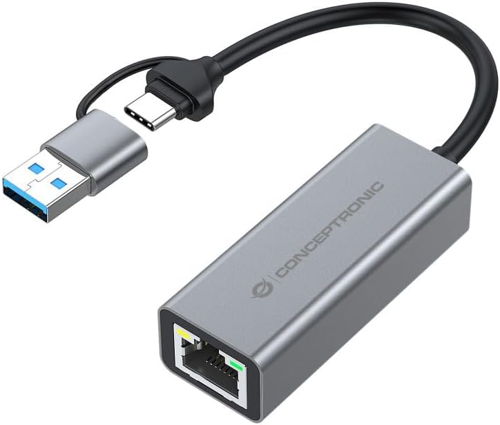 CONCEPTRONIC ABBY08G USB to Gigabit Network Adapter USB3.2 Gen 1 -> RJ45
