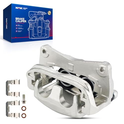 Image of KAX Disc Brake Caliper Assembly with Bracket for Subaru, Saab- Forester, Outback, Crosstrek, XV Crosstrek, Legacy, Baja, Impreza, 9-2X, Front Right Passenger Side