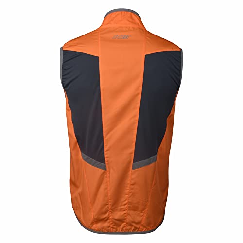 Bpbtti Men's Lightweight Cycling Running Vest Windproof Sleeveless Shirt Reflective Breathable Bike Gilet With 2 Sides Pockets (Orange, X-Large) #TOP3
