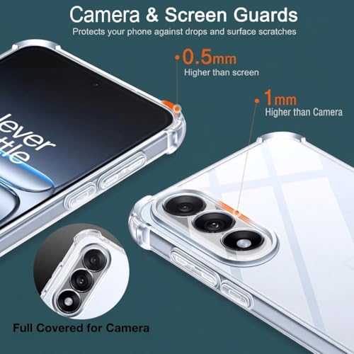 Image of Fashionury 3D Raised Transparent Crystal Clear Back Cover for OnePlus Nord 5 | Shockproof Design | Anti-Slip Grip | Camera Protection | 360 Degree Protection Mobile Case