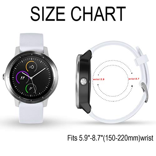 Vobafe 20mm Correa para Garmin Forerunner 55/245/645 Music/Venu/2 Plus/sq/Vivoactive 3, Correa de Silicona Suave de Repuesto para Garmin Vivomove HR/Fenix 7S/Instinct 2S, Blanco