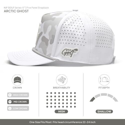 Image of Men's Golf Hat with Tee Holder & Magnetic Ball Marker | Breathable Performance Golfing Hat for Men | Water-Resistant Rope Golf Cap | Moisture-Wicking Snapback Golfing Hats
