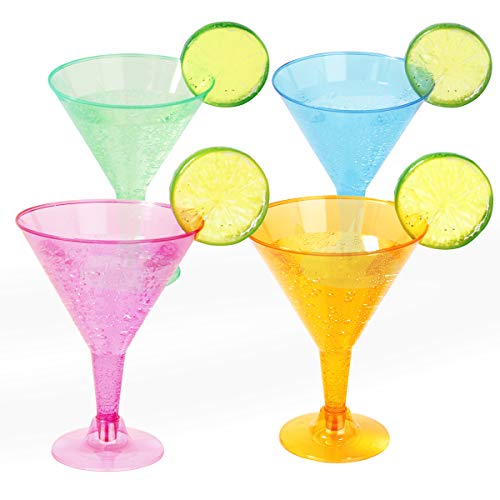 Supernal 72 Pcs Plastic Martini Glasses,7Oz Plasitc Dessert Cups,Colors Plastic Cocktail Glasses, Neon Cocktail Cups Great For Appetizers,Plastic Glasses Perfect For Wedding And Party #TOP30