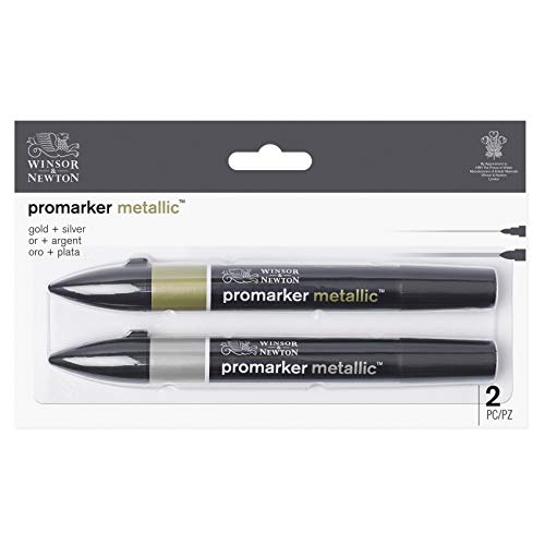 Winsor & Newton Promarker Metallic, Set of 2, Gold and Silver
