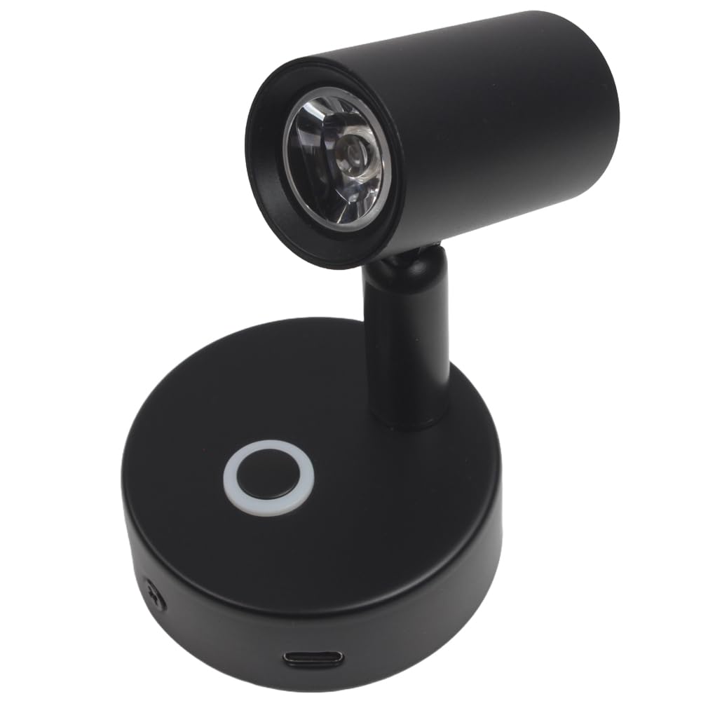 12-24 V LED lampa do czytania + USB C + przełącznik + ściemniacz do przyczepy kempingowej, łodzi, czarna