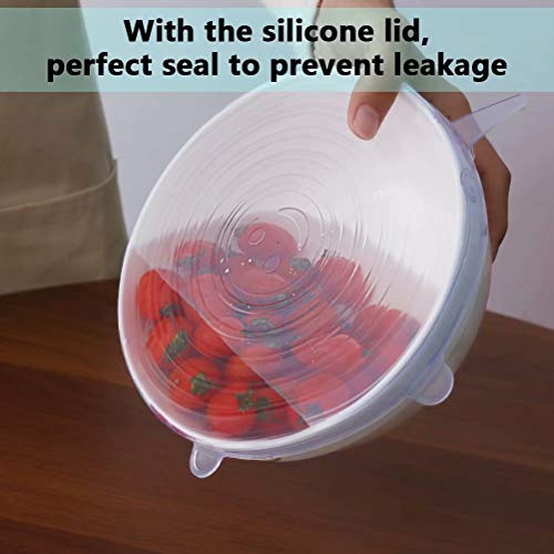 77L Silicone Stretch Lids, [Set of 10], 2 Different Size Reusable Silicone Stretch Lids, Sealed Durable Food Storage Covers Suit for Most Plate, Bowl, Dishes, Pans, Keep Food Fresh (Blue) - Thumbnail 5