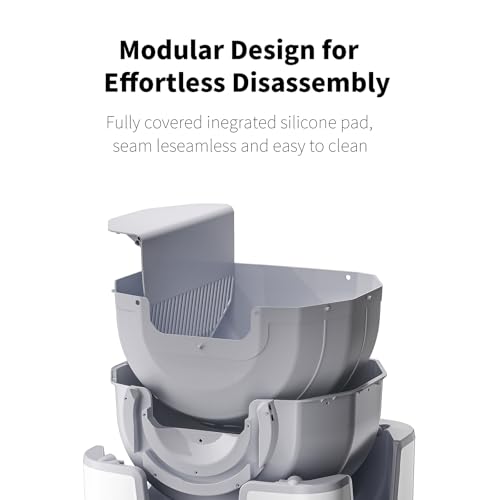 Image of Self-Cleaning Litter Box, Open-Top Automatic Cat Litter Box, Easy to Maintain, with Integrated Safety Protection and Odor Control