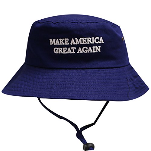 Bd2024 Trump Slogan Make America Great Again Bucket Hat with String Navy